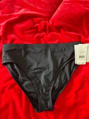 La Blanca Solid Hipster Bikini Swimsuit Bottom Style LB0IG90 Black Sz 8 NWT $54